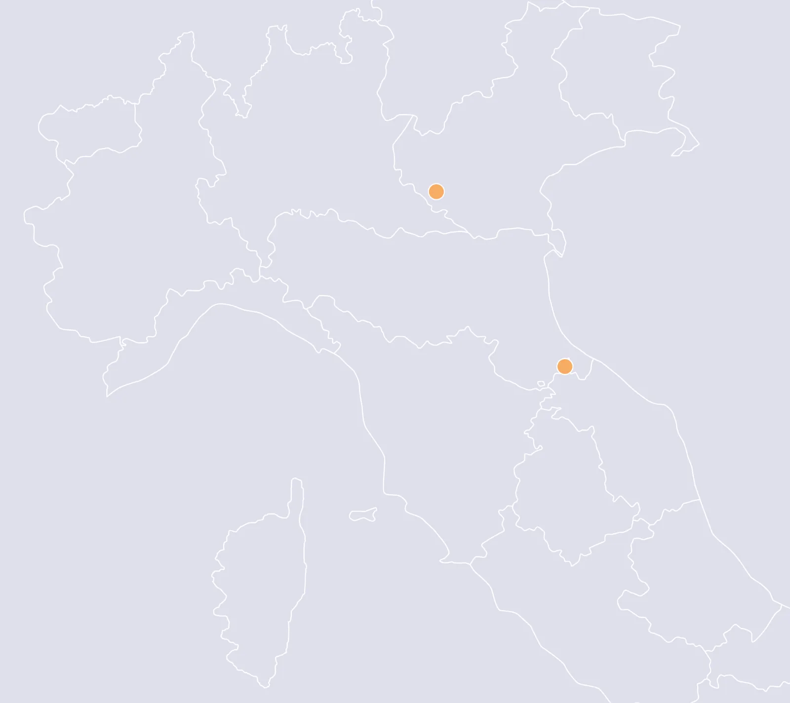 Mappa con le sedi ICLO di Verona e San Marino