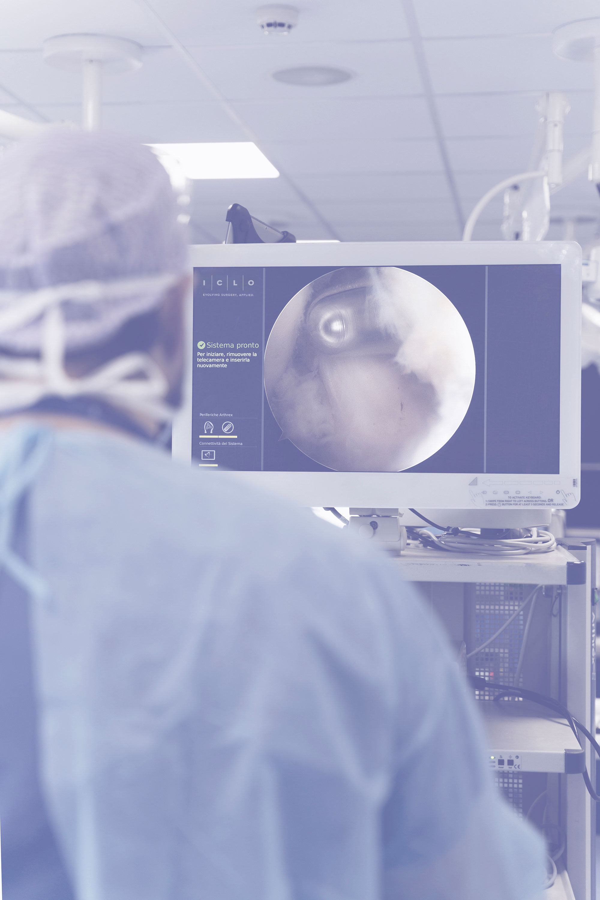 Colonna endoscopica in uso durante una sessione pratica